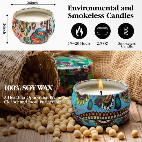 Set of 16 Small Scented Candles Soy Wax Aromatherapy Candles
